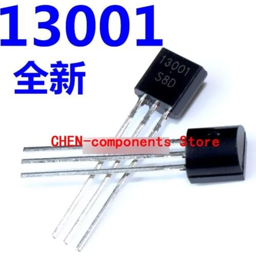 100pcs Brand new triode 13001 MJE13001 straight Insert TO-92