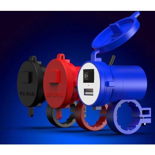 12V Universal Car USB Charger Adapter with Switch Cigarette Lighter Socket Plug Waterproof Phone Charger For ATV UTV Dirt Bike