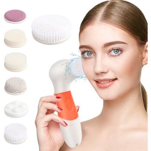 7 In 1 Facial Cleansing Brush Sonic Soft Face Deep Cleaning Massage Brush Make Up Blackhead Pore Remover Body Exfoliator Cleaner