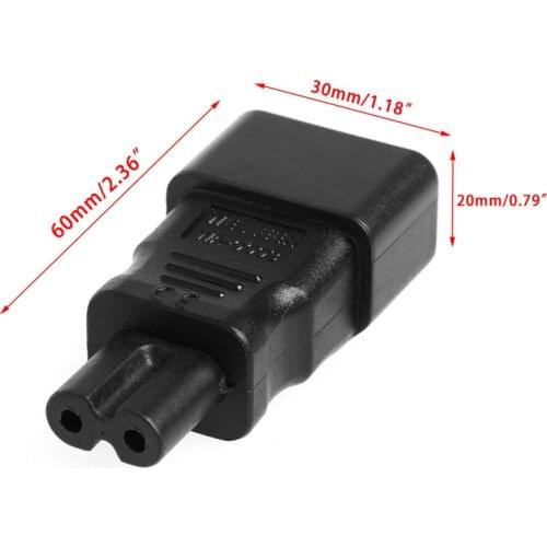 IEC 320 Kettle 3-Pin C14 Male To C7 Female Power Converter Adapter Plug-Socket New