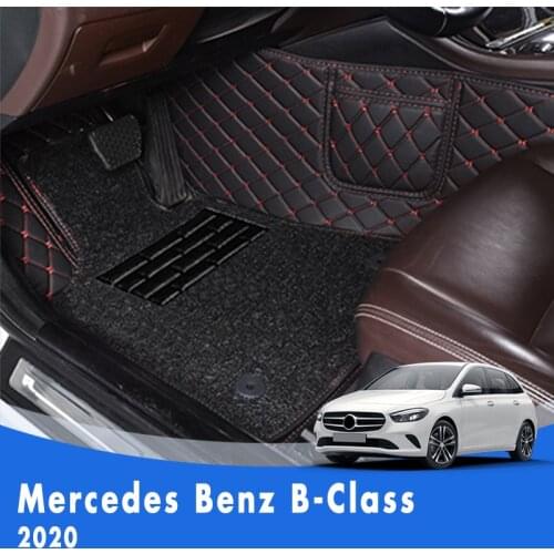 Custom Car Floor Mats For Mercedes Benz B-Class 2020 Luxury Double Layer Wire Loop Car Interior Accessories Styling Foot Pads