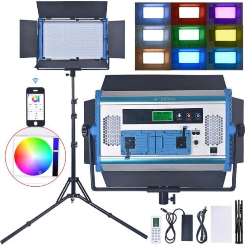 Fosoto A-2200c RGB LED Light 180W Photographic lighting video Lamp with LCD Screen App Remote Control Tripod For Studio Film