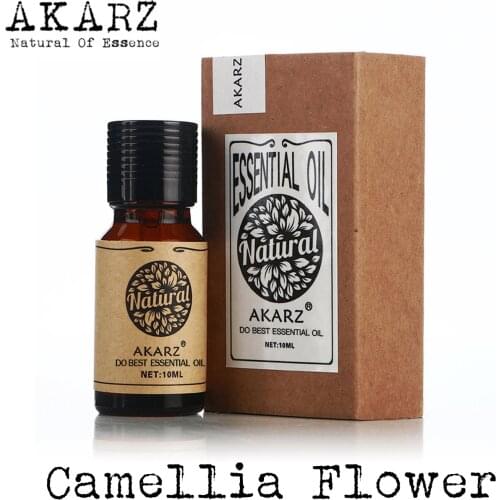 Camellia flower essential oil AKARZ Top Brand body face skin care spa message fragrance lamp Aromatherapy camellia flower oil