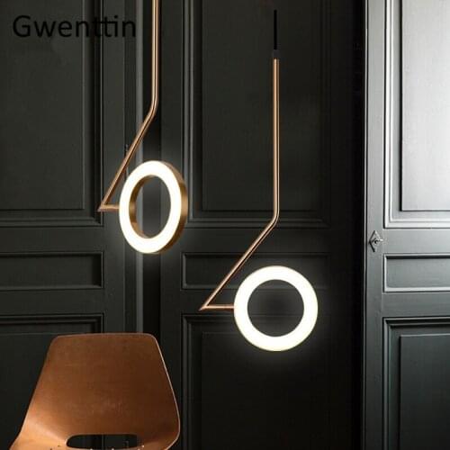 Ring Moon Pendant Lights Ins Nordic Modern Gold Brass Hanging Lamp for Dining Bedroom Light Fixtures Loft Home Decor Luminarias