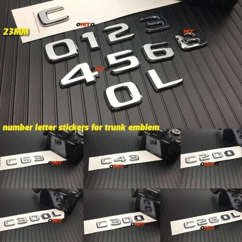 Car body kit For Mercedes Benz C Class C63 C43 AMG C180 C200 C300 C320 C350 4MATIC CDI Trunk Emblem Badge Chrome Letters Emblems
