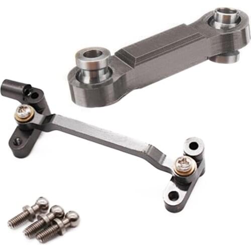 1set Servo Rudder Rod Metal for Wltoys A959-B & 1 Pcs Metal Upgrad Steering Cylinder Mounting Block for Wltoys A949 Grey