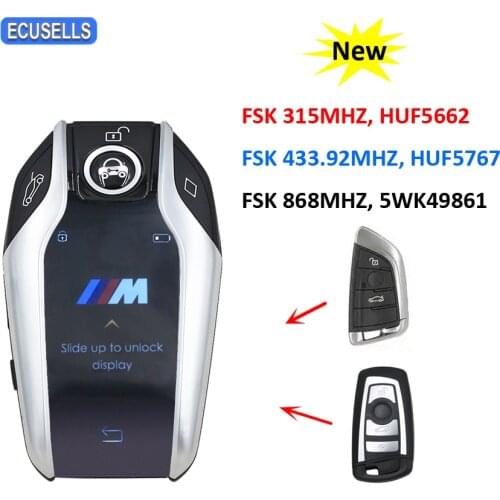 Modified Boutique Smart LCD Car Key FSK 315Mhz HUF5662 434Mhz HUF5767 868Mhz 5WK49861 for BMW 3 5 7 F Series FEM/BDC/CAS4/CAS4