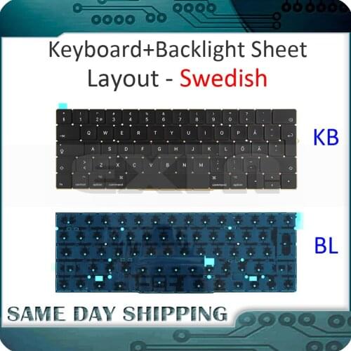 New for MacBook Pro 13.3" Retina A1706 Swedish Sweden Keyboard w/ Backlight Backlit 2016 2017 MLH12 MPXV2 EMC3071 EMC3163