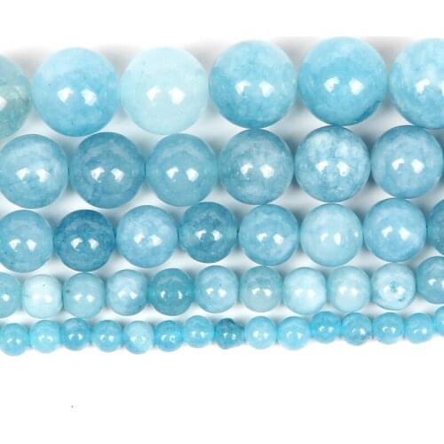 New 6 810mm Aquamarine Natural Stone Beads For Jewelry Making DIY Round Loose Spacer Beads Charm Necklace Bracelets Handmade