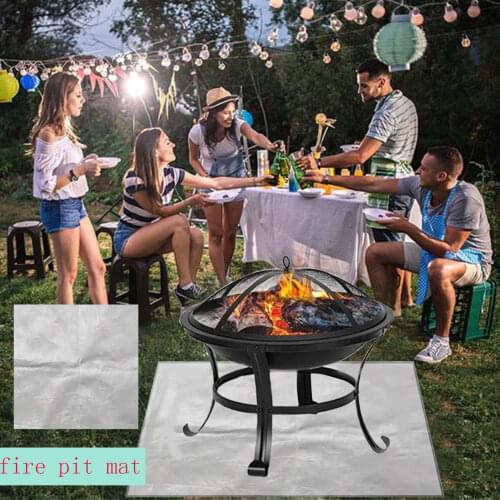 4 Sizes Camping Fireproof Grill Mat Cloth Flame Retardant Ember Mat Blanket Heat Insulation Pad For Outdoors Picnic Barbecue Mat