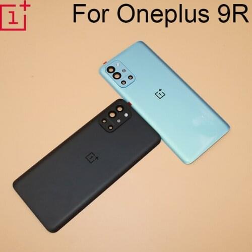 Original Glass For OnePlus 9R Back Battery Cover Door Rear Glass For oneplus 9R Battery Cover 1+9 Pro Housing Case& Camera Lens