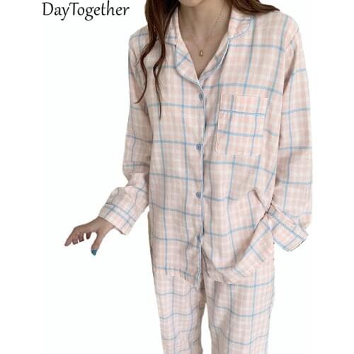 Pajamas For Woman Set Korean Autumn Winter New Long Sleeve Leisure Sleepwear Women Nightwear Homewear 2-Piece Suit