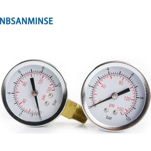 NBSANMINSE Air Pneumatic Pressure Gauge 2 " inch 50mm 10Bar /150 Psi Metal Gauge G NPT 1/4"