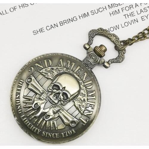 Top Brand Vintage The Punisher Skull Pocket Watch Chain Watch Antique Quartz Pocket Watch Fob Watches Best Gift TD2022