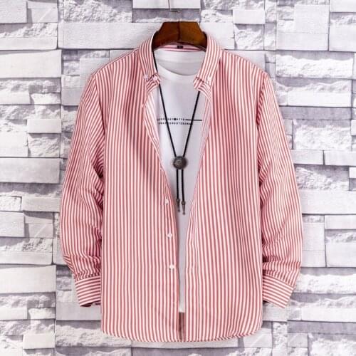 BAIDAFEILI Summer New Fashion Striped Casual Shirts for Men Four Seasons Korean Slim Full Sleeve Single Breasted Men Clothing