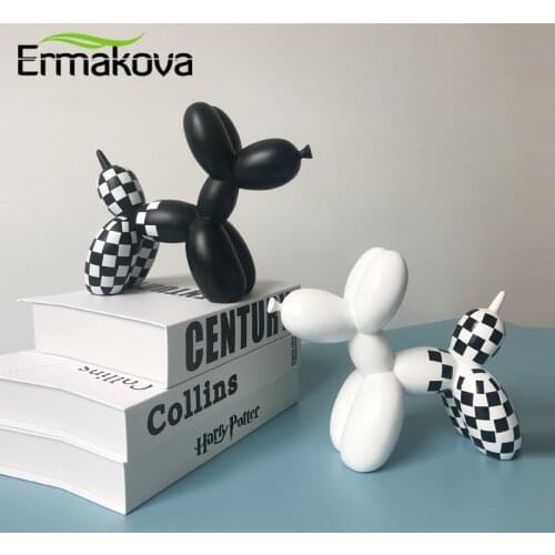 ERMAKOVA Abstract Art Resin Balloon Dog Statue Resin Animal Sculpture Resin Balloon Dog Animal Statue for Home Office Decoration