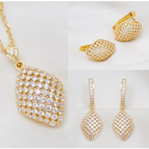 Jewelry Sets 1PC Sale Earring Necklaces Wedding Vintage Charms Earrings for Women Gold Color Necklace for Women Gorgeous Gifts