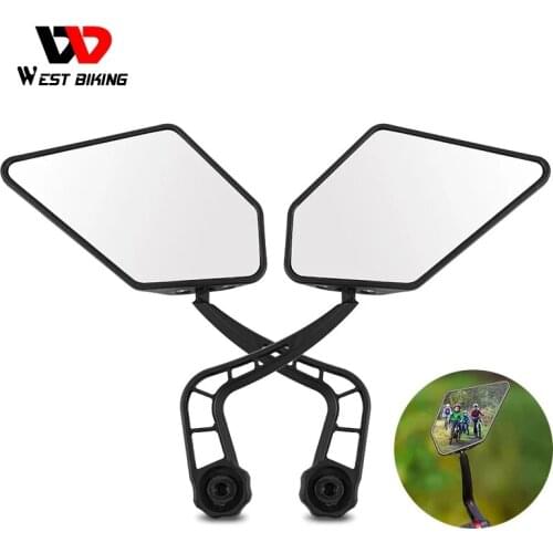 WEST BIKING 2Pcs Bicycle Mirrors 360° Adjustable Bike Rear View Mirror MTB Road Bike Handlebar Mirror Cycling Mirror Accessories