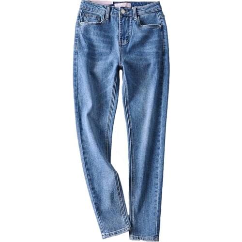 Womens Denim Pants Casual Bottoms Jeans Trousers High Waist Elasticity