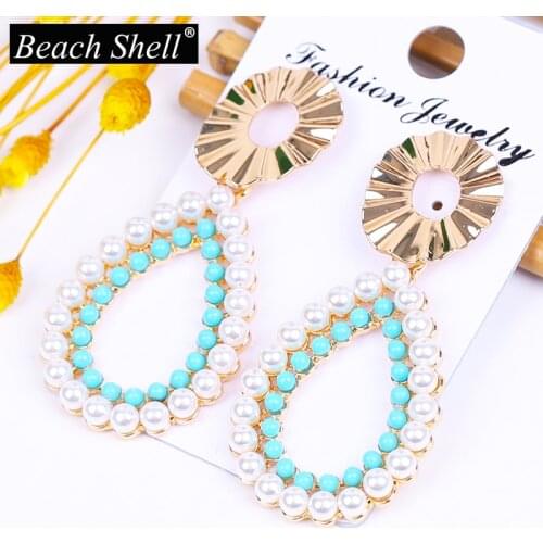 Women earrings accessories handmade jewelry long earring korean fashion bohemian boho yellow statement gold crystal dangle