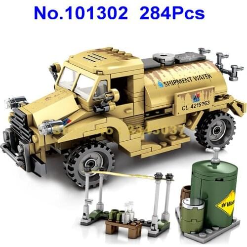 101302 284pcs Ww2 Empires Canada C15a Military Tank Truck World War Ii Army Building Block 3 Toy