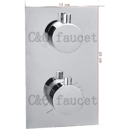 2~3 Ways Concealed Bath Shower Valve 2 Handles Brass Wall Mount Chrome Thermostatic Bathroom Shower Panel Faucet Mixer