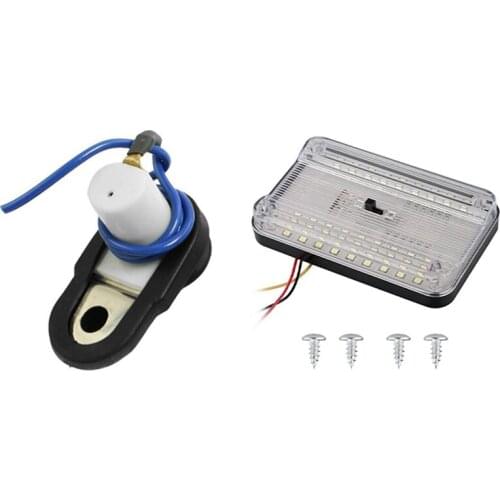 2 Pcs Car Vehicle Interior Door Courtesy Light Switch Button with Car Interior Light 36LED Roof Ceiling Reading Light