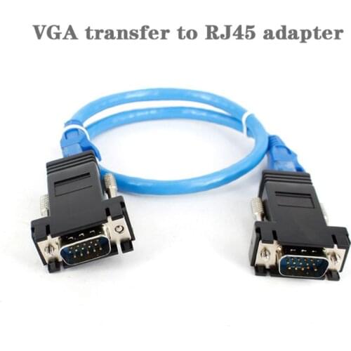 VGA Extender Male To Lan Cat5 Cat5e/6 RJ45 Ethernet Female Converter Adapter
