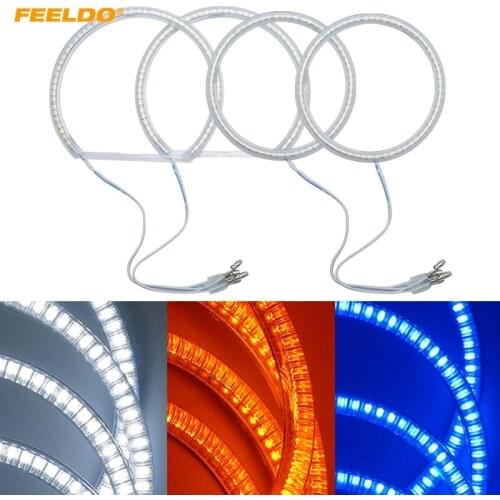 FEELDO 2X115mm 2X131mm Car LED Halo Rings Angel Eyes DRL Head Lamp For BMW E84/X1(2010-2011) Non-projector #HQ3971
