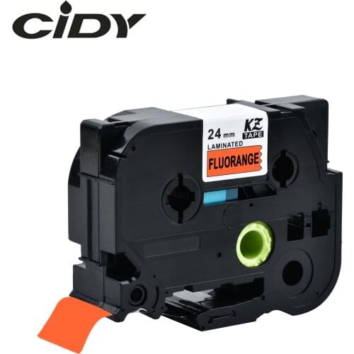 Cidy compatible tze-B51 Tz-B51 Black on Fluorescent orange Laminated label tape used for brother printer tz B51 TZE B51