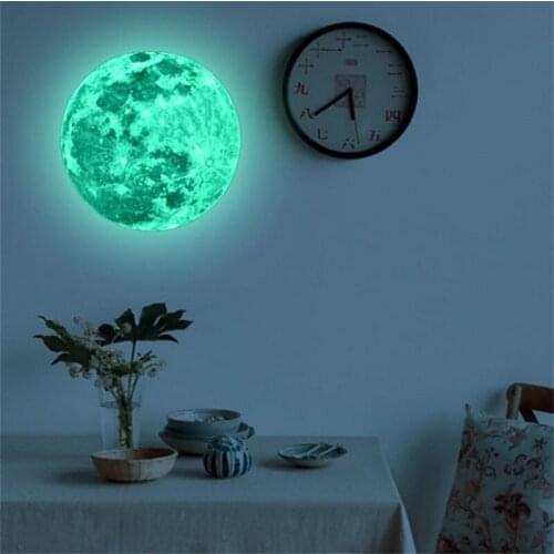 3D Fluorescent Moon Wall Stickers Childrens Room Living Room Bedroom Home DIY Design Decals Luminous Decorative Wall Stickers