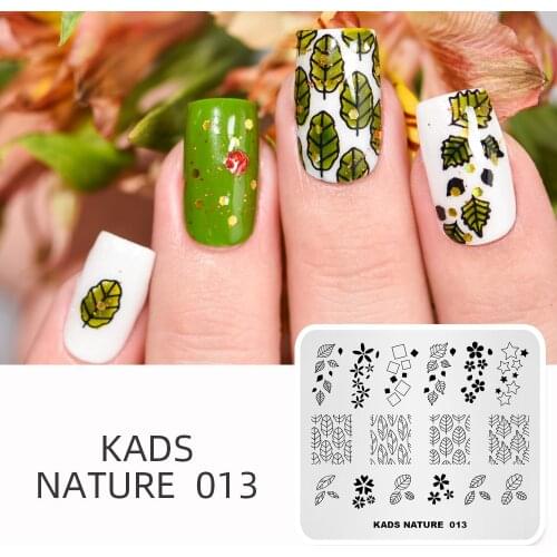 KADS Nature 013 Flower Star Leaf Design Nail Stamp Stainless Steel Image Stamping Nail Art Manicure Template Stamp Nail Art