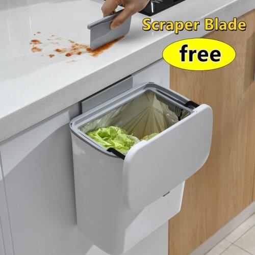 Kitchen Wall Mounted Trash Can Bin With Lid Multipurpose Storage Box for Kitchen Cabinet Door Hanging Waste Storage Recycle Bin