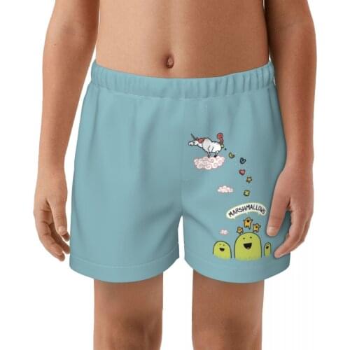 Unicorn kid Printing Swimwear Shorts Swimming Breathable Built-In Beam Line Briefs Swimming Trunks Beach Wear