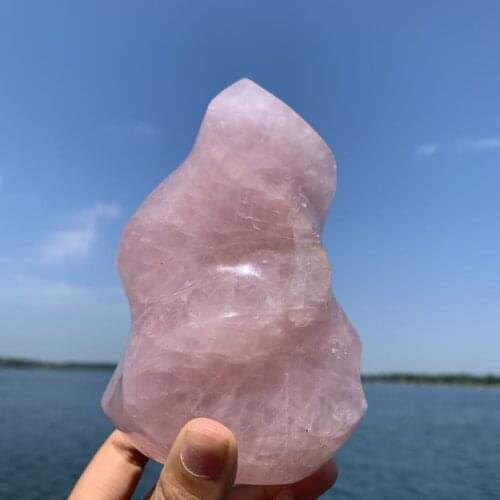 Hot sales beautiful natural rose crystal quartz torch as gift wholesale for home decor