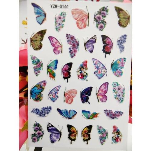 Stickers for Nails 3D Beautiful Flowers Butterfly Nail Designs Self Adhesive Manicure Sliders Decals Art Decorations Accessories