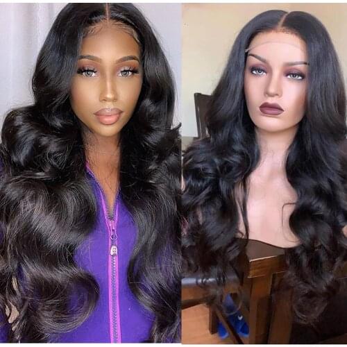 Body Wave Lace Closure Human Hair Wigs For Women 28Inch 5x5 Closure Wigs 150%Brazilian Remy Wavy Human Hair HD Lace Closure Wigs