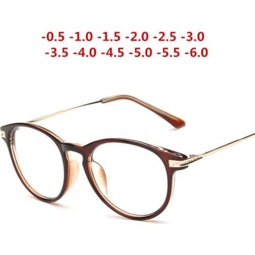 Dioptre Brown -0.5 to -6.0 Upscale Myopia Glasses Men Women Name Brand Fashion Finished Nearsighted Eyewear