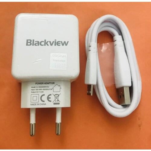 Original Travel Charger EU Plug Adapter+ USB Cable for Blackview BV6000 MT6755 Octa Core Free shipping
