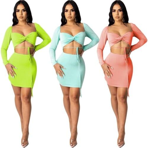 Sexy Backless Cross Lace Up Bandage Bodycon Dress Women Long Sleeve Hollow Out Stretch Elegant Night Club Party Mini Dress Robe