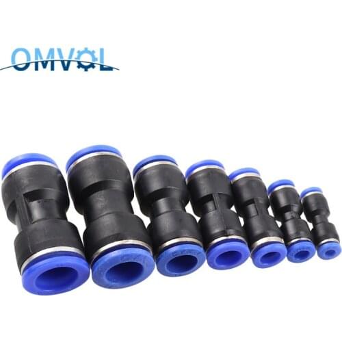 5PCS PU4 PU6 PU8 PU10 PU12 PU14 PU16 Pneumatic Fitting Pipe Fittings Push In Quick Joint Connector 8mm To 8mm