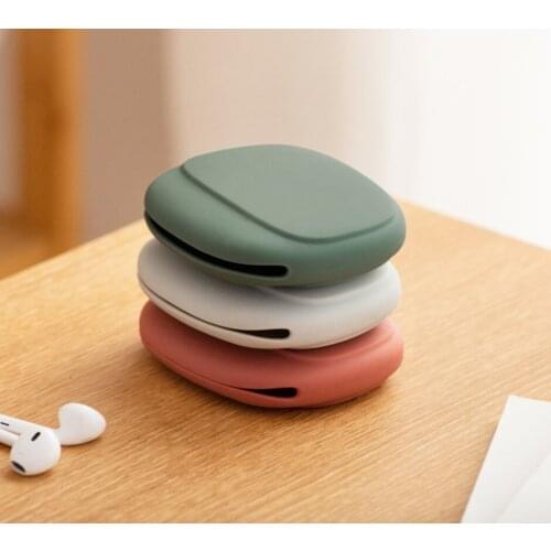 Portable Data Cable Headphone Storage Box Simple Mobile Phone Data Cable Organizing Bag Silicone Storage Box Cute coin purse