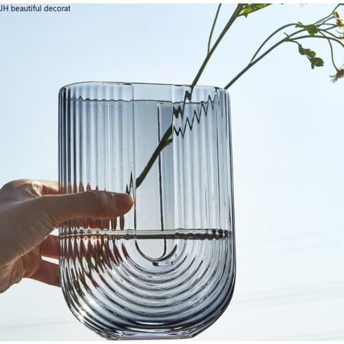 Transparent Glass Vase Simple Water Planting Flower Arrangement Bottle Home Living Room Dining Table Decoration Glass Container