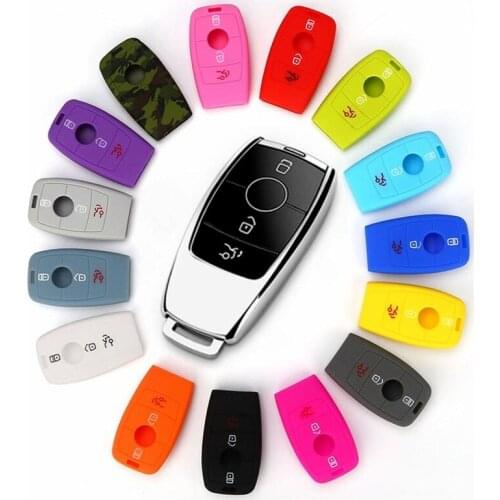 Car Key Case Cover Silicone Auto Key Protector Skin Holder for Mercedes Benz E200 E300 E220 W204 W210 W203 W212 W205 E C S Class