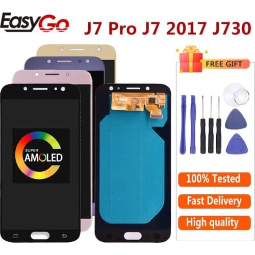 Super AMOLED For Samsung Galaxy J7 Pro LCD 2017 J730 SM-J730F J730FM/DS J730F LCD Screen With Touch Screen Digitizer Assembly