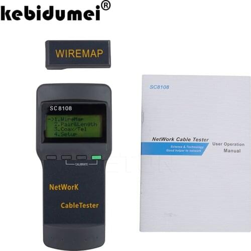 Kebidumei Hot Sale SC8108 LCD Wireless Network Tester With LCD Display RJ45 Meter&LAN Phone Cable Tester