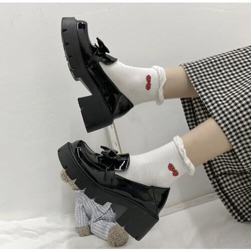 Japanese Literary Retro Lolita Women Pumps Mary Janes Shoes Round Toe Student Girl Platform T-Strap Buckle Bullock Shoes