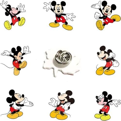 Disney Mickey Mouse And Donald Duck Lapel Pin Mickey Mouse Fashion Pin Animation Resin Acrylic Cute Children Ladies Accessories