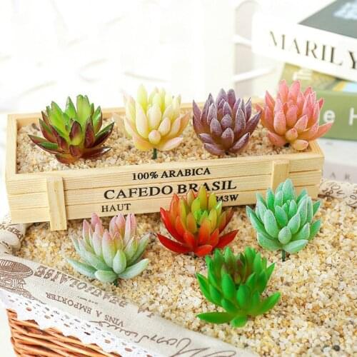 1Pcs Green Wedding Home Garden Office Bedroom Living Room Decoration Artificial Plants Mini Succulents Plants Pick Up Fake Plant