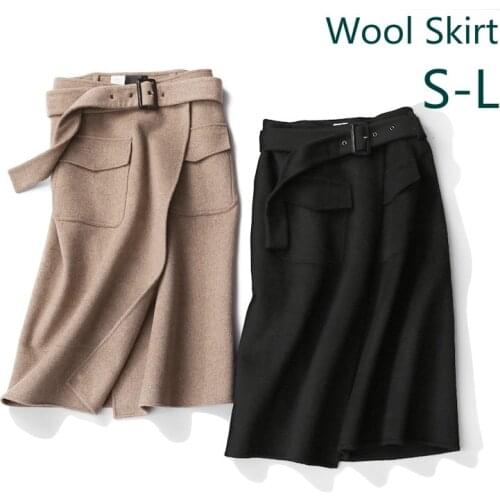 Wool Skirt Ladies Japanese Handmade Double Bread Arm Skirt 2020 New Woolen Skirt Autumn Womens Clothing
